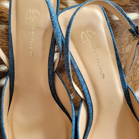 Anthropologie Guilhermina Slingback Kitten Heel in Denim - Picture 12 of 13